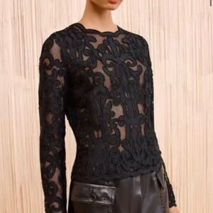 ♥️ NWT Ulla Johnson Black  URSA Lace Blouse